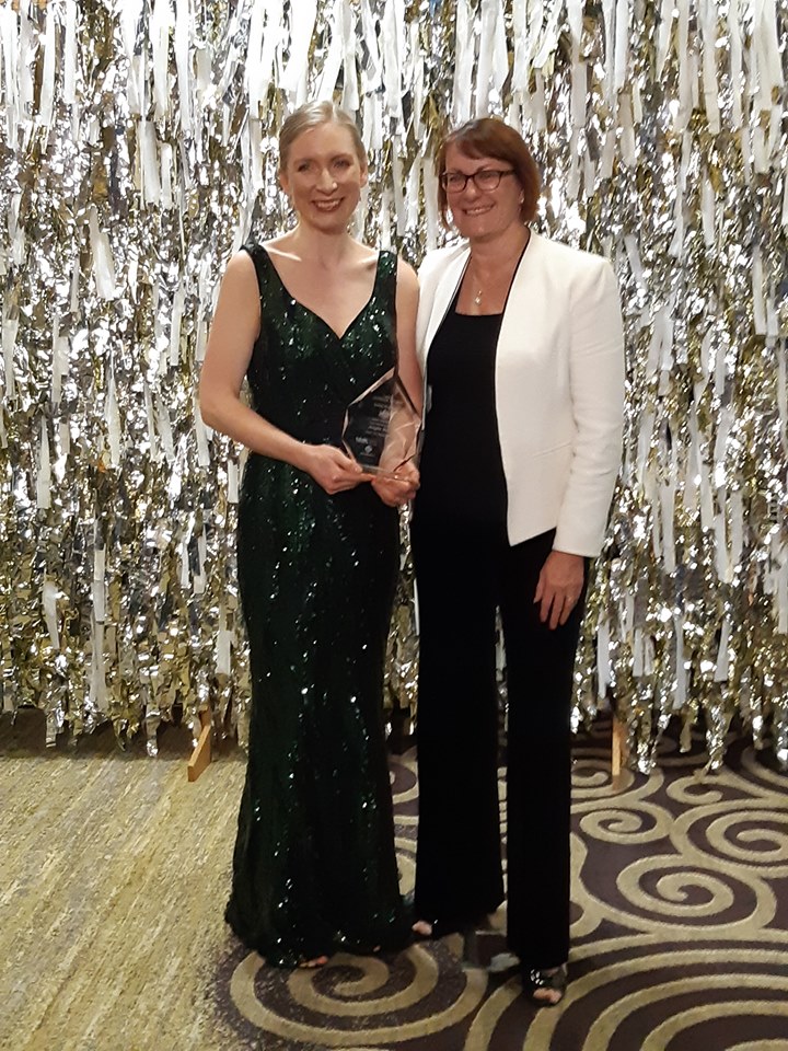 Angie Savva WINNER Soaring Micro Award Altitude Awards 2019 with Susan Templeman MP